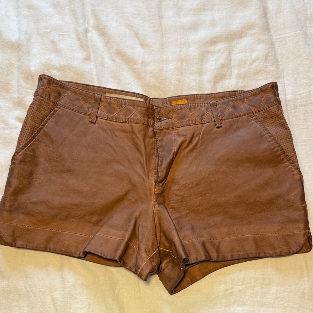 Anthropologie Faux Leather Shorts